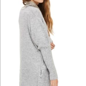 Topshop Puff Sleeve Longline Cardigan